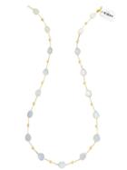 Tresor Collection - White Moonstone Long Station Necklace In 18k Yellow Gold