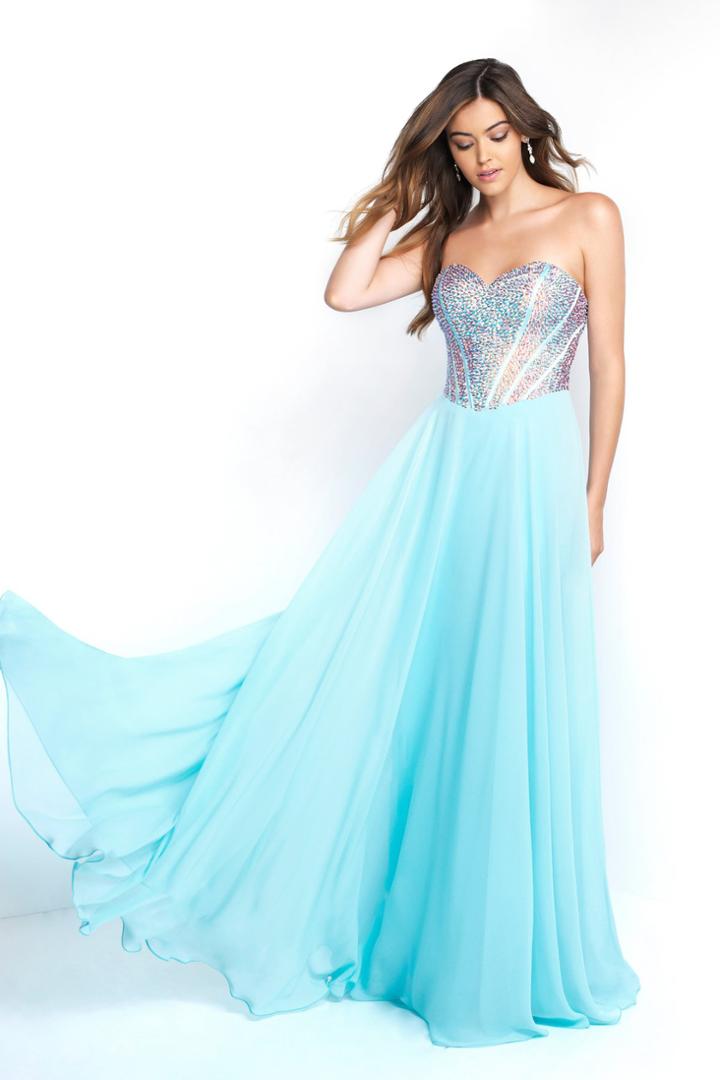 Blush - C1077 Beaded Sweetheart Chiffon A-line Gown