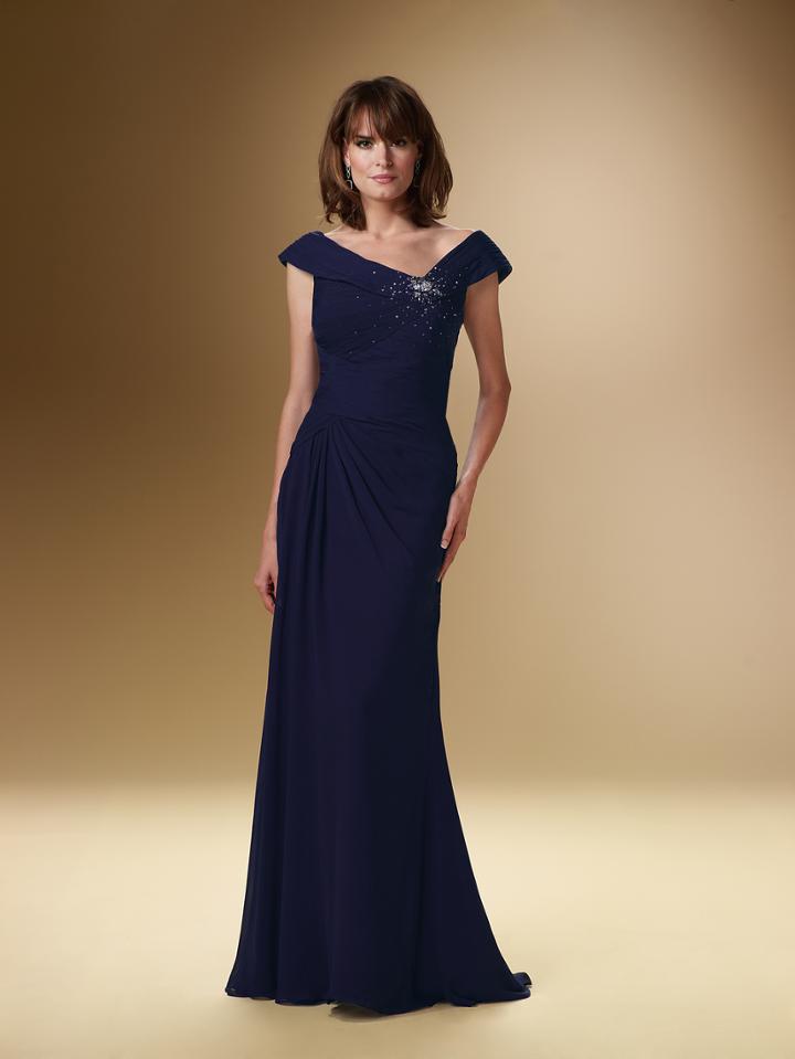 Rina Di Montella - Rd1621 Jeweled Asymmetric Tulle Gown With Shawl