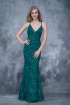 Nina Canacci - 2149 Plunging V-neck Mermaid Gown