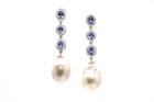 Tresor Collection - 18 Kt Gold Earring With Tanzanite, Pearl & Diamond