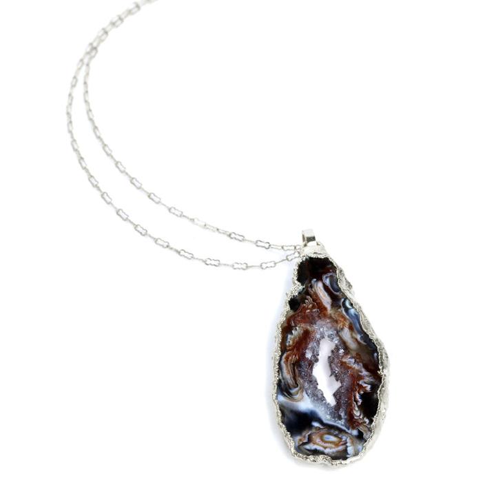 Nina Nguyen Jewelry - Pinnacle Silver Geode Slice Necklace