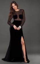 Jovani - 74422 Long Sleeve Sheer Jewel Sheath Dress