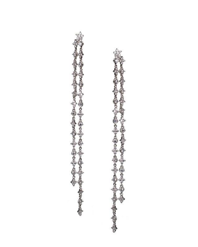 Cz By Kenneth Jay Lane - Floral Shoulder Duster Earrings