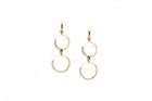 Tresor Collection - 18k Yellow Gold Earring With Rainbow Moonstone Smooth Round