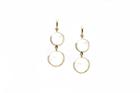 Tresor Collection - 18k Yellow Gold Earring With Rainbow Moonstone Smooth Round