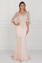 Elizabeth K - Gl1535 Embellished Illusion Bateau Sheath Dress