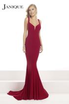 Janique - Sleeveless Sweetheart Open Back Long Mermaid Gown K6582