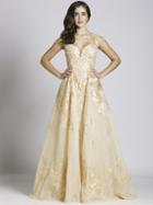 Lara Dresses - 33497 Floral Applique Sweetheart Evening Gown