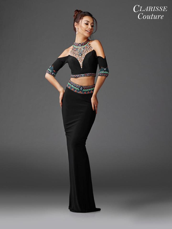 Clarisse - 4920 High Neck Two-piece Beaded Gown