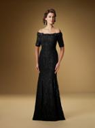 Rina Di Montella - Rd1531 Floral Lace Applique Trumpet Gown With Shawl