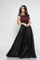 Milano Formals - E2326 Bead Embellished Illusion Bateau Ballgown