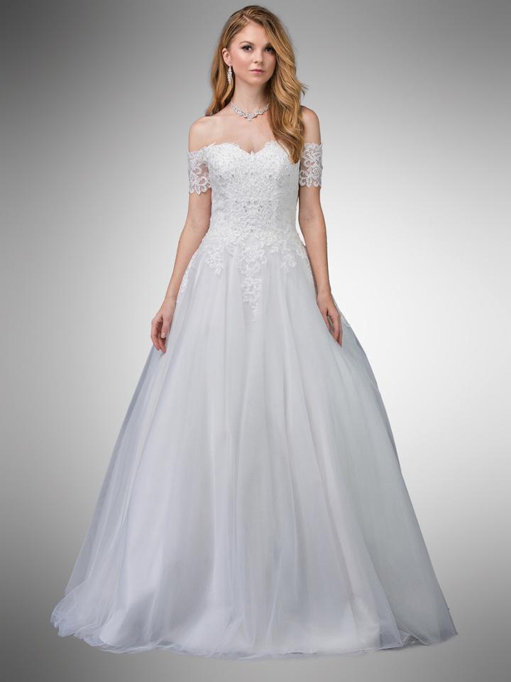Dancing Queen - 48 Lace Applique Off-shoulder Ballgown With Overlay