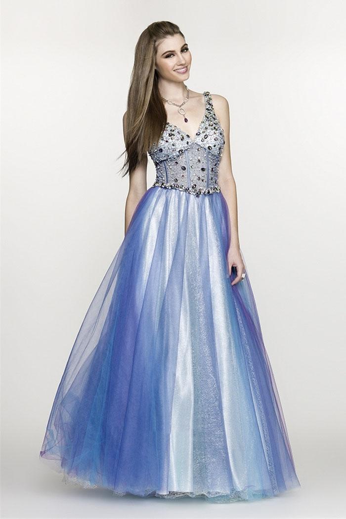 Bg Haute - G3115 Dress In Blue And Purple