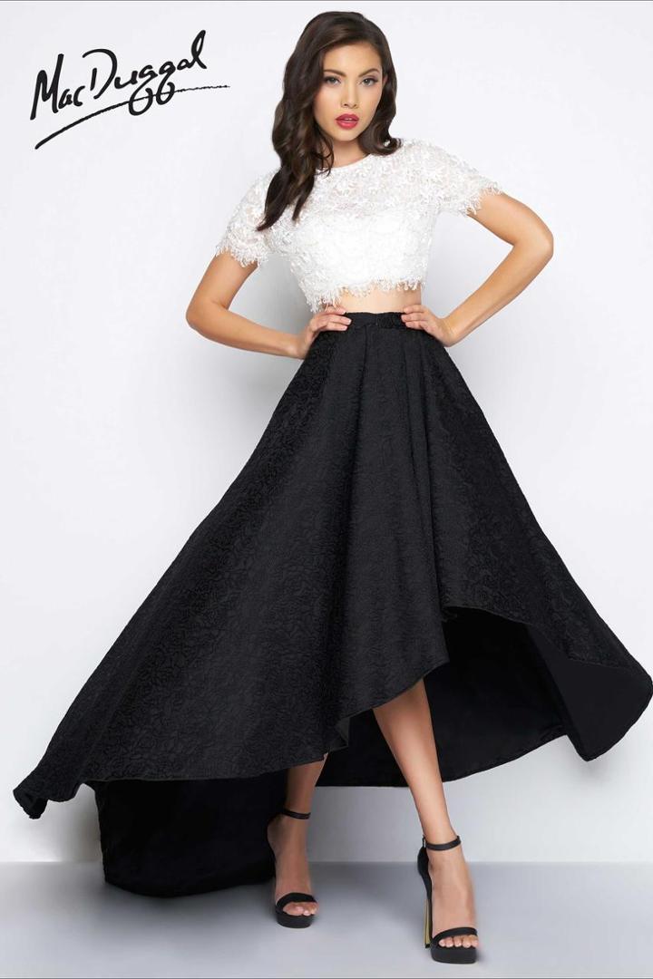 Mac Duggal - Black White Red Style 77225r