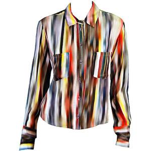 Chelsea Flower - Stripe Button Down Shirt In Abstract