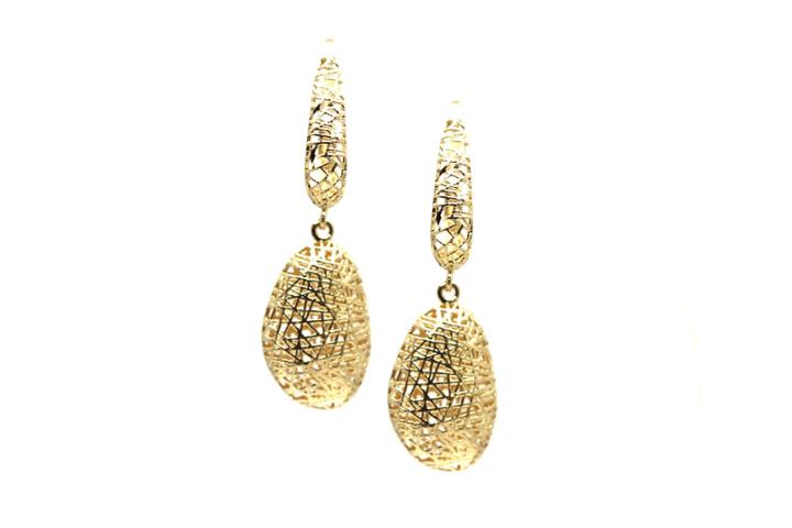 Tresor Collection - Lattice Dangling Briolette Earrings In 18k Yg