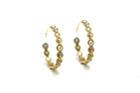 Tresor Collection - Rose Cut Champaign Diamond Hoop Earrings In 18k Yellow Gold 481099780