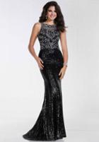 Tiffany Homecoming - 16298 Sequined Halter Neck Sheath Dress