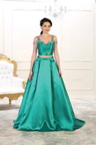 May Queen - Rq7506 Two Piece Satin Dress