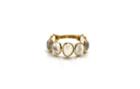 Tresor Collection - Rainbow Moonstone Oval Stackable Ring Band With Adjustable Shank In 18k Yellow Gold