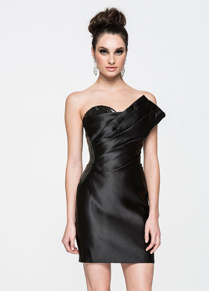 Ashley Lauren - 4008 Asymmetrical Pleated Cocktail Dress