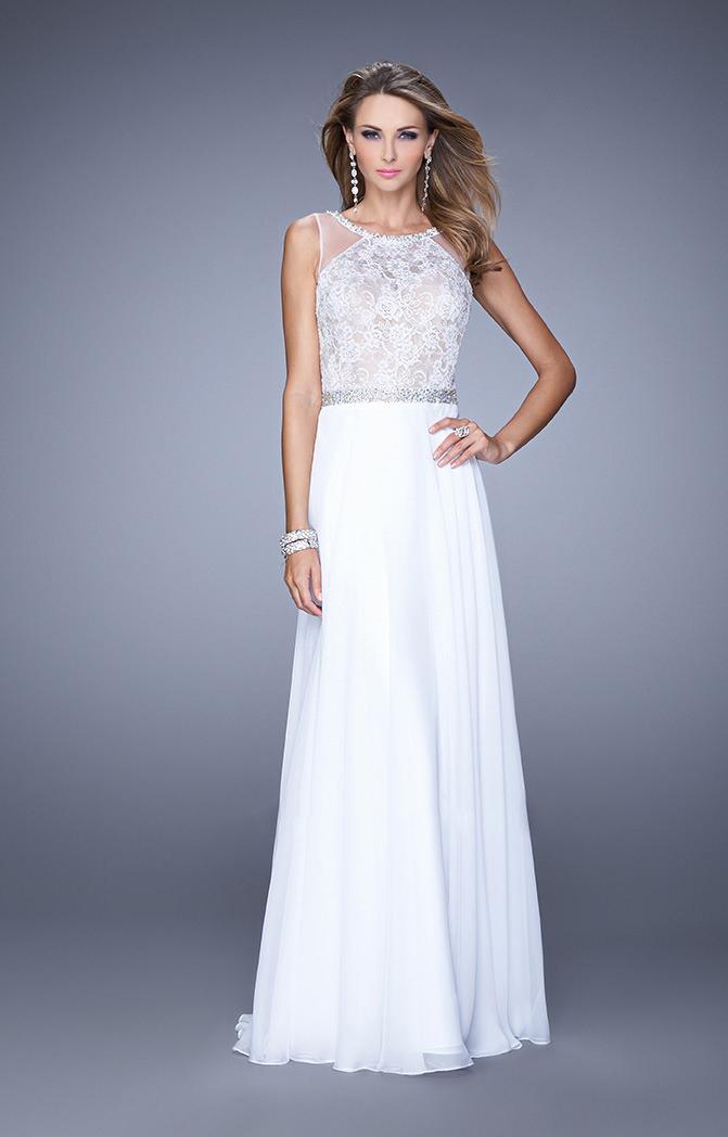 La Femme - 20899 Rhinestone Embellished Chiffon Gown