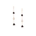 Tresor Collection - Organic Black & White Diamond Slice 3 Stone Earrings In 18k Yg