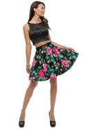 Two-piece Floral Print Fit And Flare Cocktail Dress