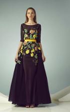 Beside Couture - Bc1227 Floral Designed Illusion Bateau Dress