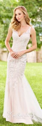 Enchanting By Mon Cheri - 118153 Lace Appliqued V-neck Wedding Dress