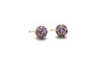 Tresor Collection - Amethyst Origami Sphere Ball Stud Earrings In 18k Rose Gold