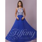 Tiffany Designs - Luxurious Beaded Illusion Neck Silky Chiffon A-line Dress 46101