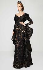 Mnm Couture - 2389 Long Sleeved Lace Sequined Structured Evening Gown