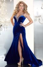 Panoply - 44240 Illusion Jewel Festooned Trumpet Gown
