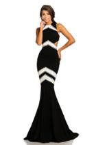 Johnathan Kayne - 8056 Two-toned Mermaid Evening Gown