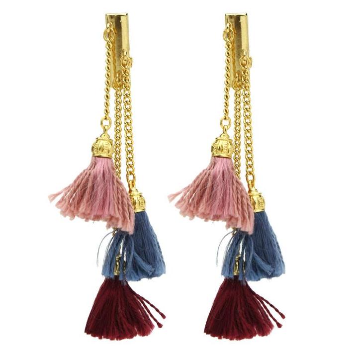 Ben-amun - Venetian Breeze Tassel Bar Clip On Earrings