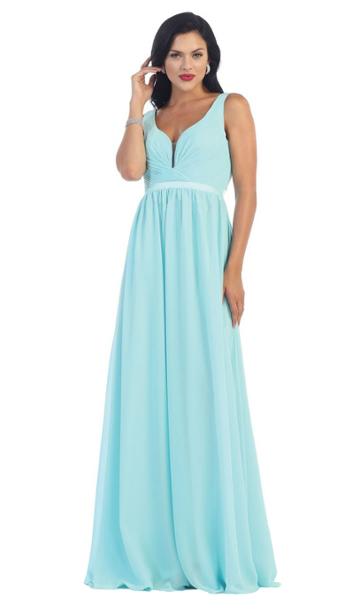 May Queen - Mq1225b Sleeveless Plunging Interweaved Gown