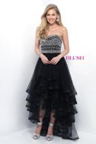 Blush - Ornate Strapless Sweetheart Tulle High Low Gown 11271