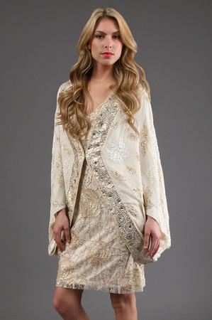 Sue Wong Embellished Cocoon Coat