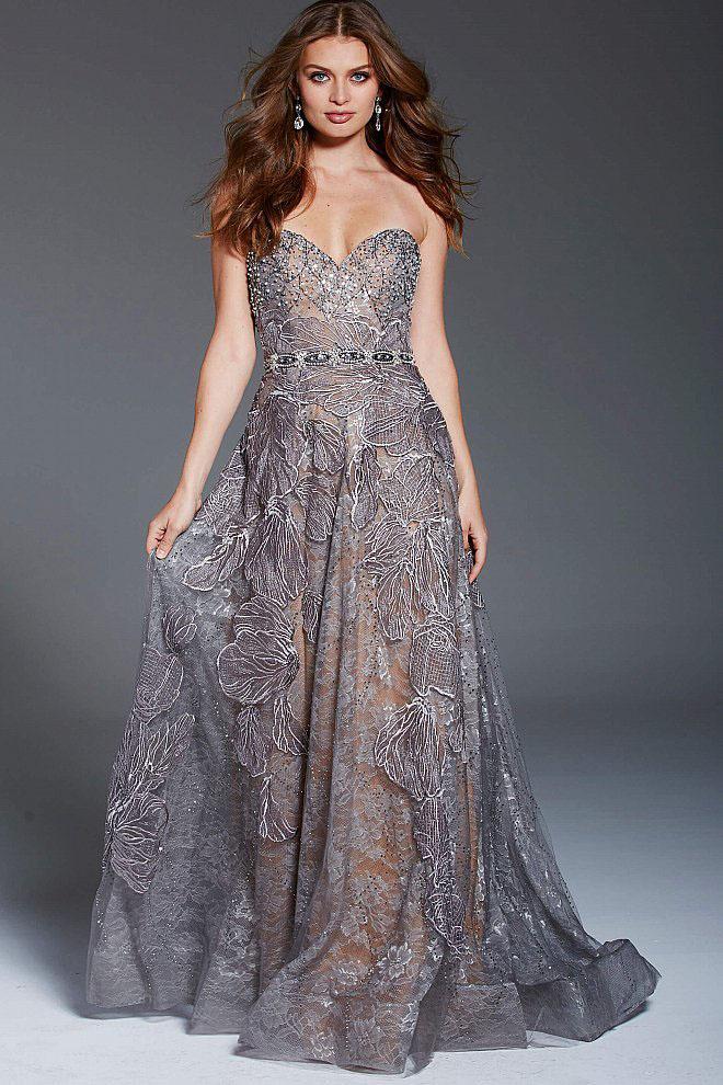 Jovani - 57790 Bedazzled Strapless Sweetheart A-line Gown