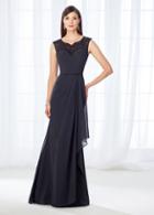 Cameron Blake - 118665 Beaded Faux Wrap Evening Dress