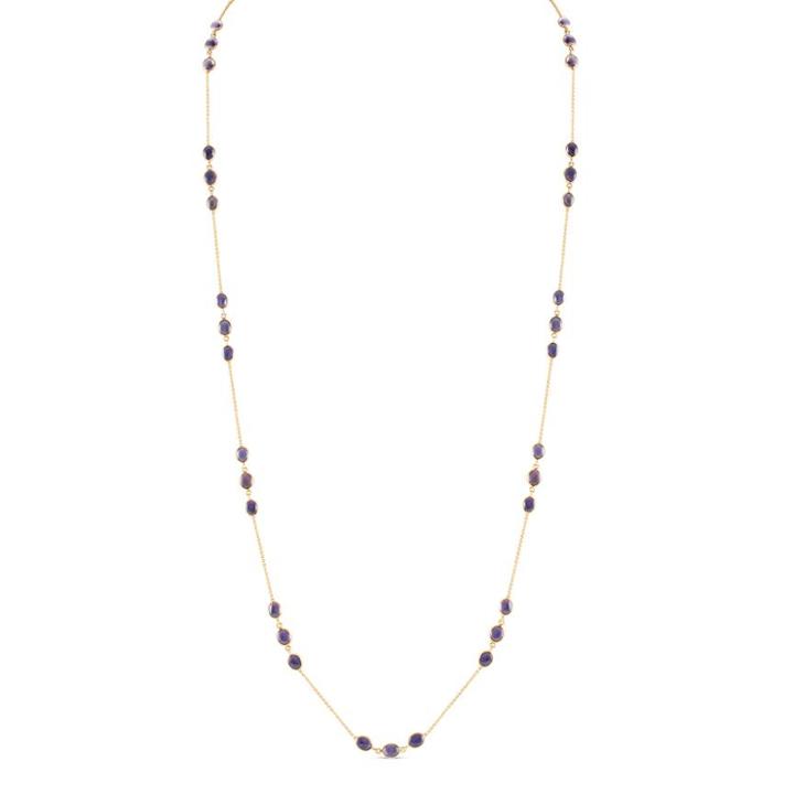 Tresor Collection - Iolite Oval Long Necklace In 18k Yellow Gold