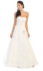 May Queen - Mq-1162 Strapless Sweetheart Beaded Gown