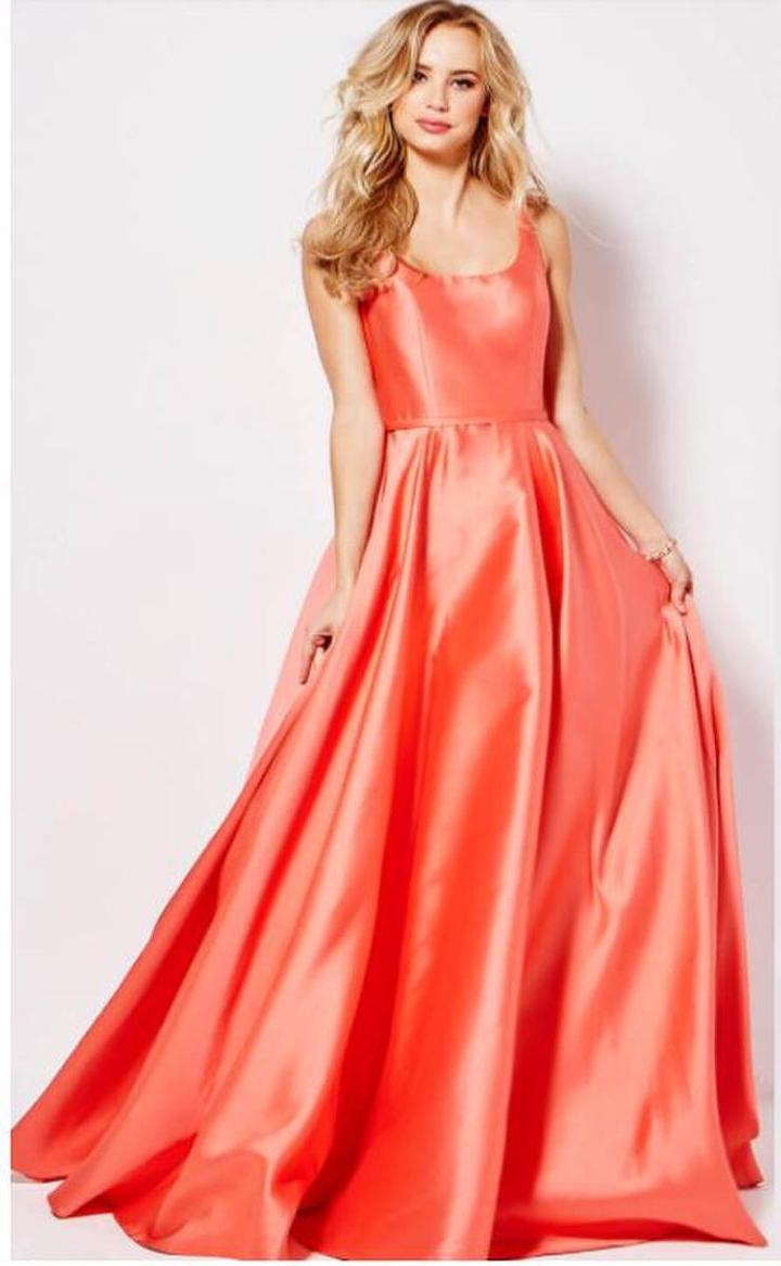 Jovani - 57452 Sleeveless Scoop Mikado Gown
