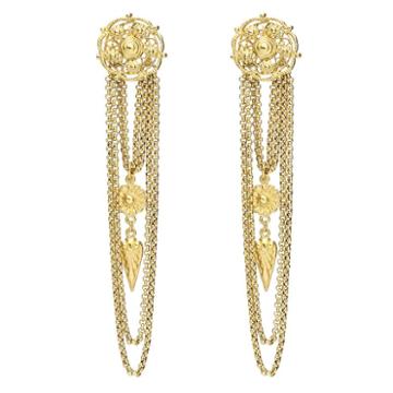 Ben-amun - Helen Of Troy Gold Chain Goddess Post Earrings