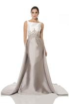 Terani Couture - Picturesque Embellished Bateau Neck Two-tone Mermaid Gown 1611e0187a