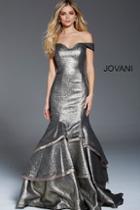 Jovani - 59100 Off Shoulder Fitted Mermaid Gown