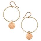 Heather Hawkins - Hammered Hoop Coin Earrings - Yellow/rose Gold