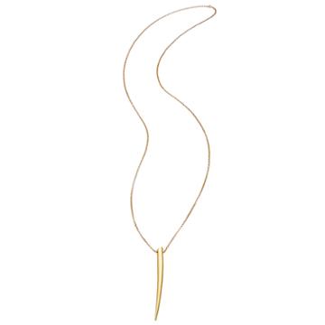 Heather Hawkins - Long Skinny Horn Necklace - Yellow Gold